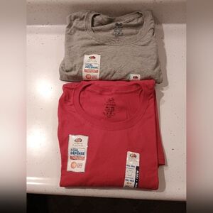 Fruit of the Loom Dual Defense Men's Short Sleeve Tees in Gray and Red 4XL